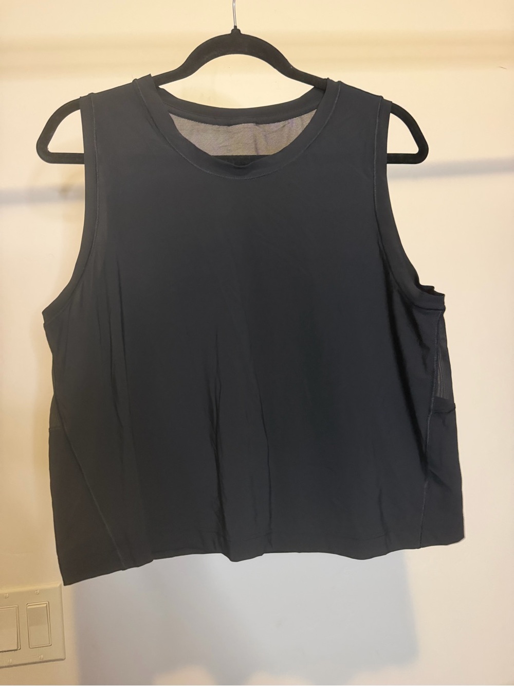 Athleta Black Mesh Panel Cropped Muscle Tank #46